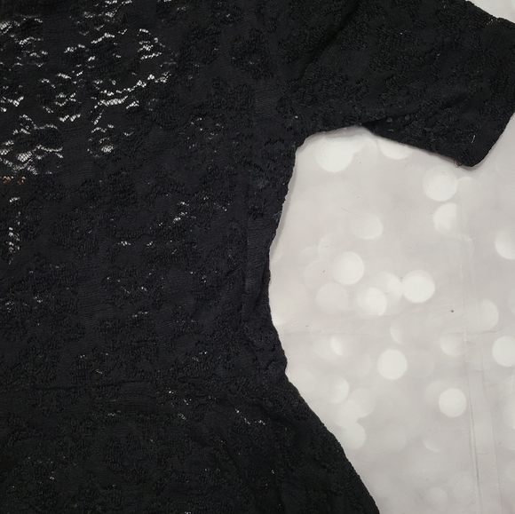 Free People Black Lace Peplum Open Back Top XS - Picture 7 of 16
